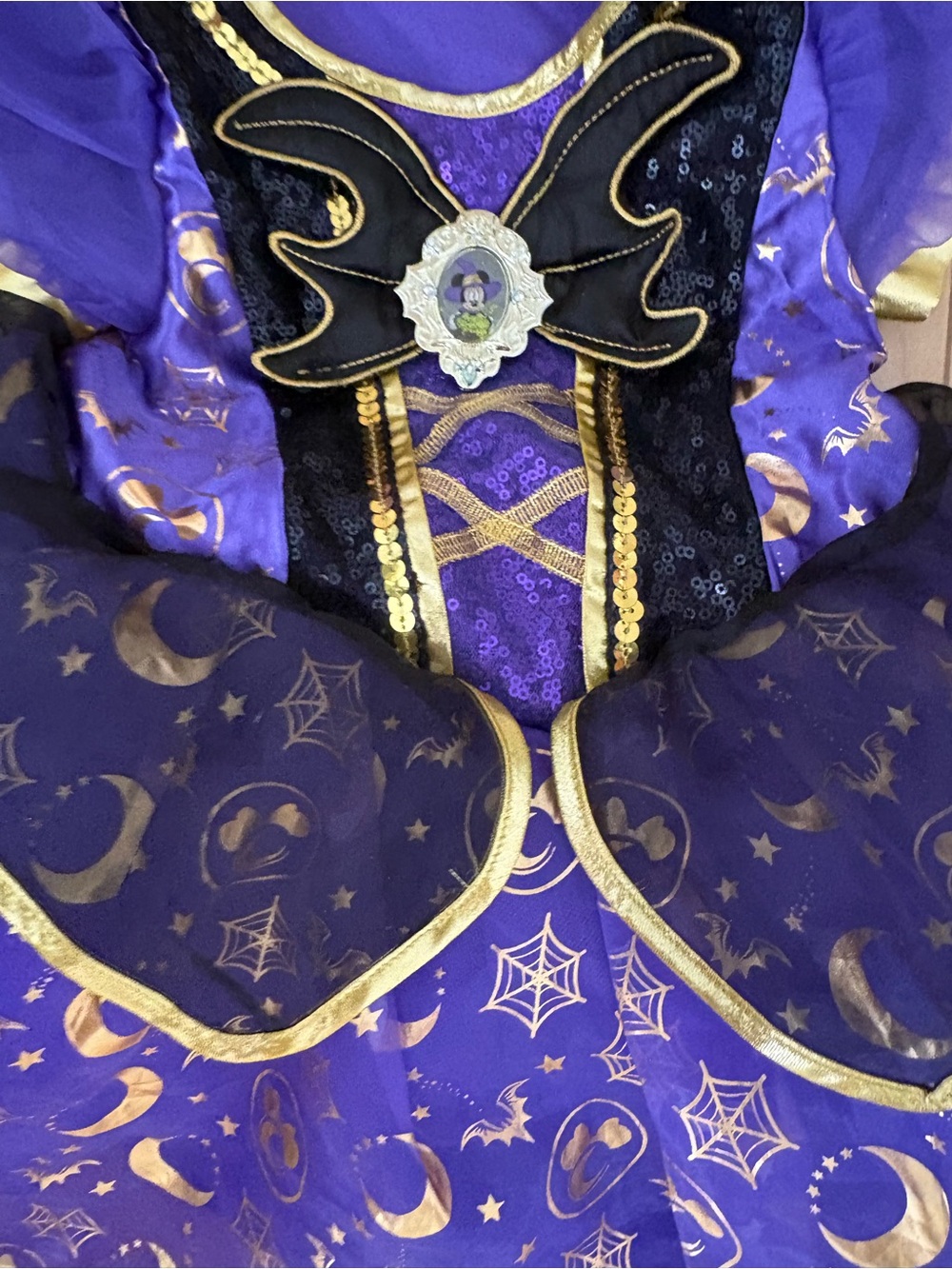 Purple Minnie Mouse Witch Kids Costume Dress-3YO - Picture 3 of 5